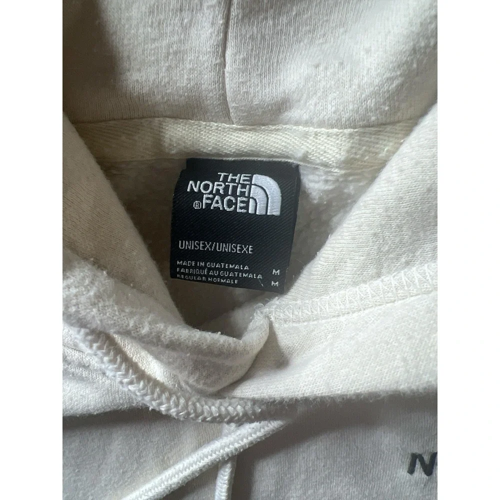 The North Face Cream Pullover Hoodie Unisex Medium Graphic‎ Back Sweatshirt